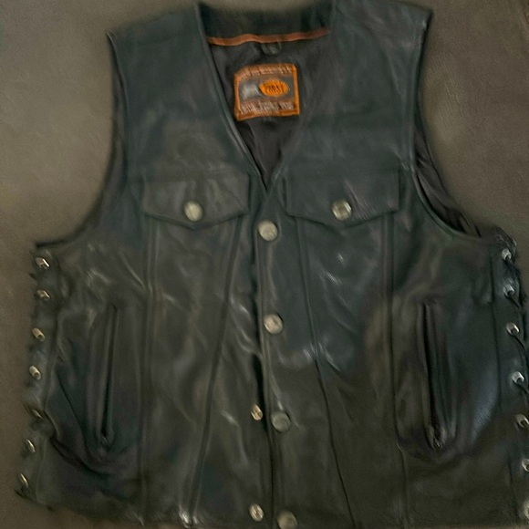 First classics leather vest black size XXL - Picture 1 of 3